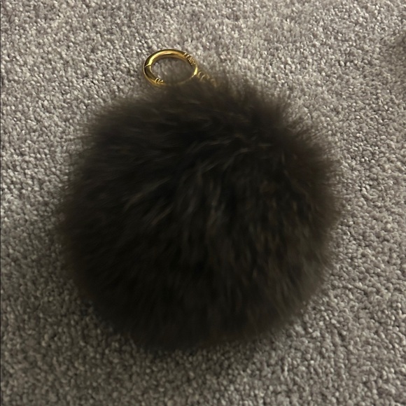 Fendi Dark Brown Fur Pom Pom Key Chain Charm - Picture 7 of 9